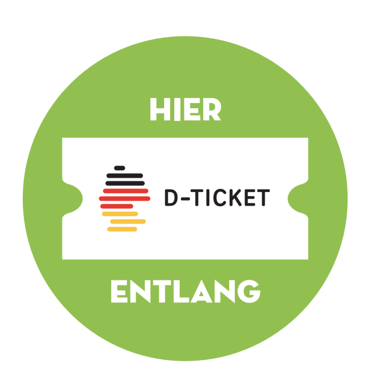 Deutschlandticket mit einer symbolisierten deutschen Flagge